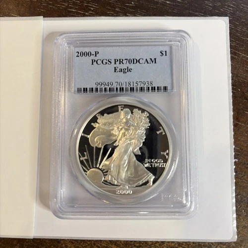 2000-P American Silver Eagle PCGS PR-70 DCAM - 1oz Silver BEAUTIFUL