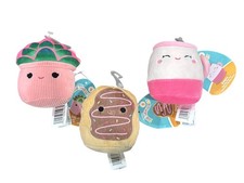 Squishmallows Plush Squeaky Dog Toys Set Of 3 - Afiyah, Deja, and Emery