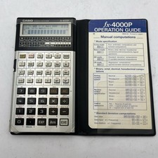Casio FX-4000P Calculator with Case and Guide Untested NICE 1990's