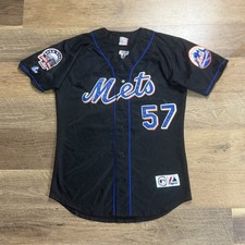 Johan SANTANA #57 2008 Shea Patch New York Mets Majestic Jersey No Tag Fits L/XL