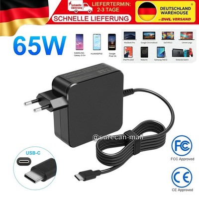 65W 20V 3.25A USB Typ C USB-C Netzteil Ladegerät Für Lenovo ASUS Dell HP Laptop