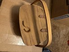 Longaberger Small Brown Rectangular Wood Basket w/ Lid 7x5x4 in — photo 2