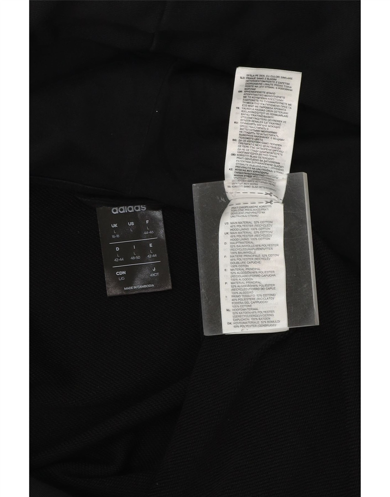 ADIDAS Womens Graphic Zip Hoodie Sweater UK 16/18 Large Navy Blue Cotton CF01 thumbnail 3