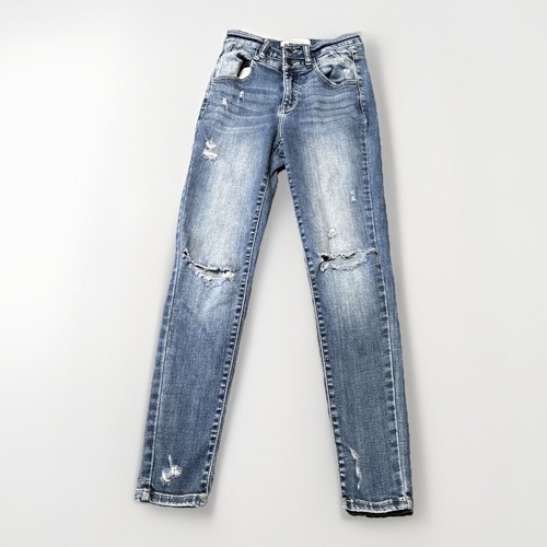 KanCan Signature Damenjeans Größe 25 Blau Distressed Ankle Skinny 24 x 27,5 - Bild 1 von 8