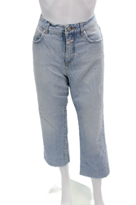 Closed Womens High Rise Light Wash Straight Leg Jeans Blue Cotton Size 24