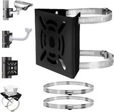Universal CCTV Camera Vertical Pole Mount Bracket PTZ Dome Adapter w/ 2 Loops