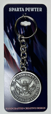 DHS Sparta Pewter Key Chain - HSI, ICE, TSA, FEMA, ERO