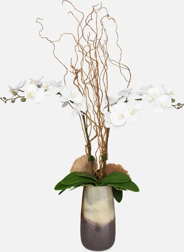 Uttermost 60231 Earthbound Orchid 44" Tall Glass Faux Flora - Sand / Bronze - Picture 1 of 2