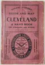1894 Street Number Guide Map Cleveland Handbook Ohio Avenue Index Tourist Bookle