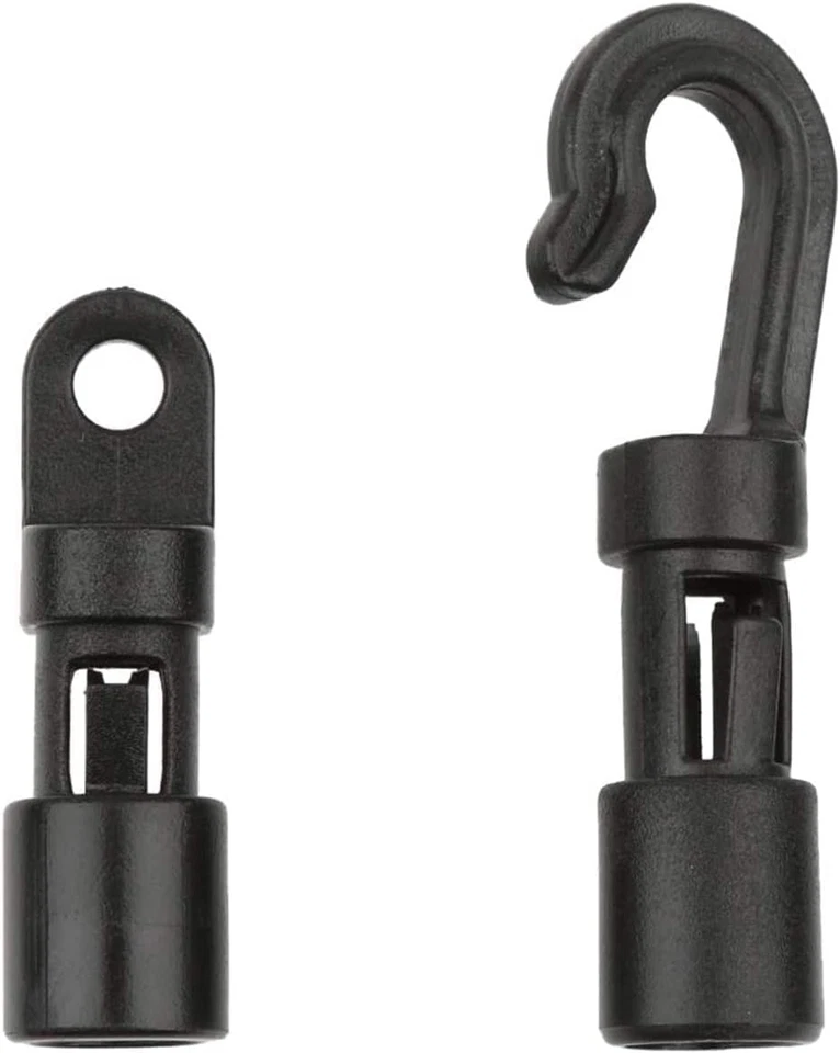 40 Pcs Bungee Shock Cord Hook for 1/4 Inch Cord Rope Terminal Ends Tabbed S Open - Image 3 of 4