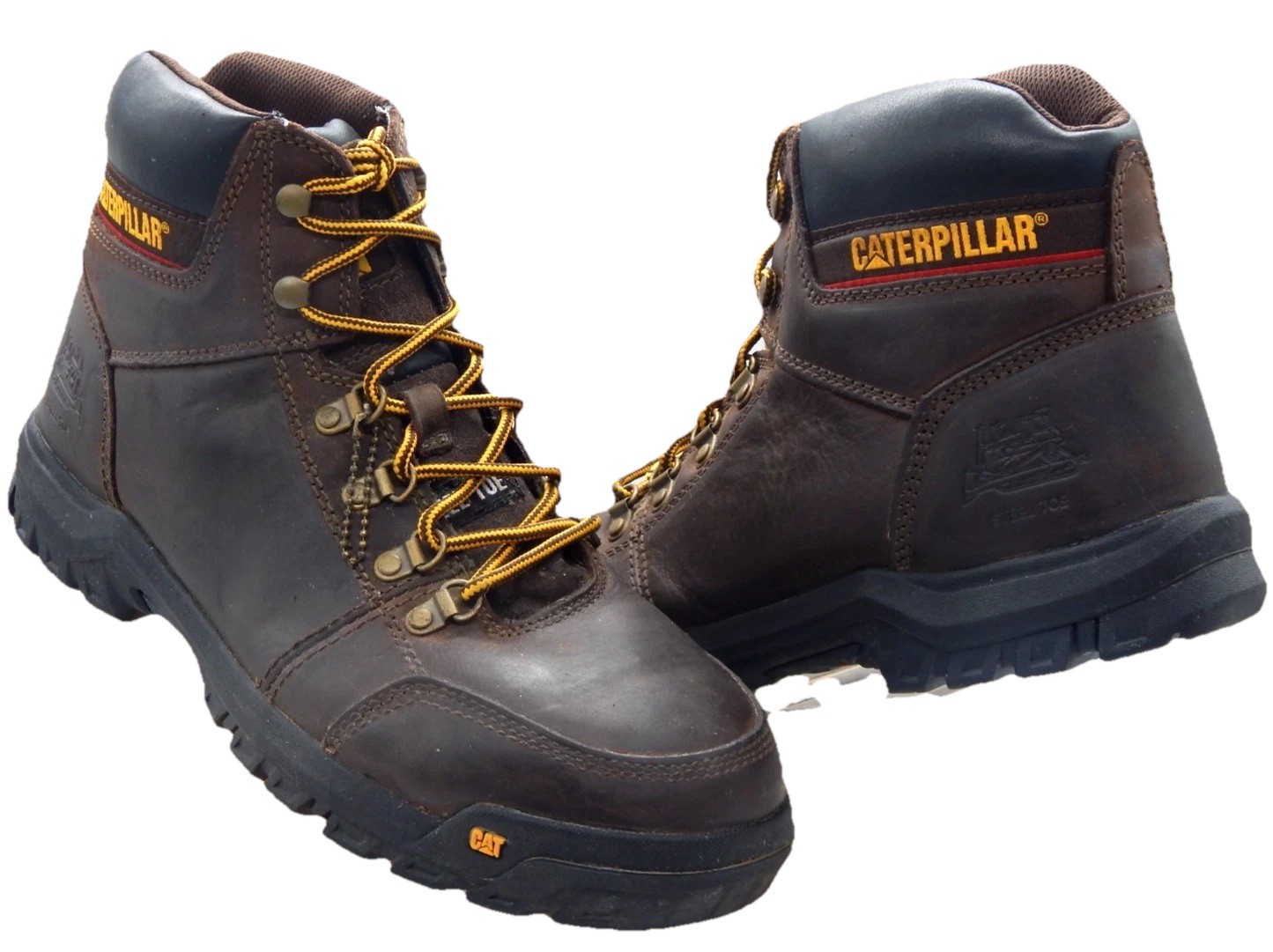 's Outline Steel Toe Dark Brown Work P9803 Boots Size 13m