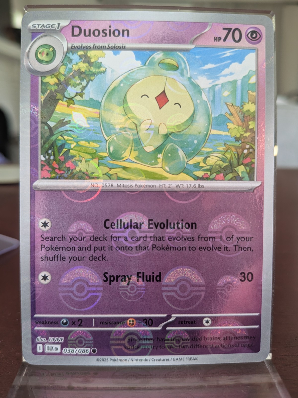 Pokemon Duosion Pokeball 038/086 Black Bolt Holo NM