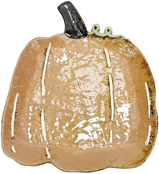 Dekorative Schale KüRbis Keramik GläNzend 26X21X3 Cm Beige Clayre & Eef 6CE2540-image