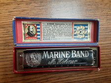 Vintage Harmonica Hohner Marine Band 1896 Key C Pre War Excellence