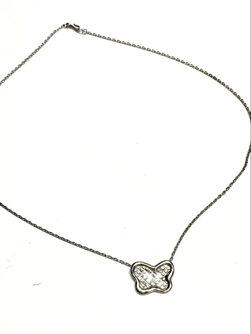 Bottega Veneta SV925 Silver Intrecciato Butterfly Necklace