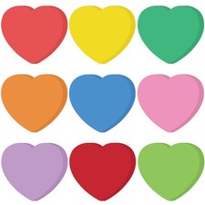 108 PCS 2.7 Inch Heart Cutouts Paper Hearts Assorted Color Bulletin Board Decor