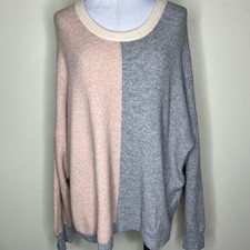 Madewell Westlake Colorblock Sweater Wool Alpaca Heather Beige Oversized Relaxed