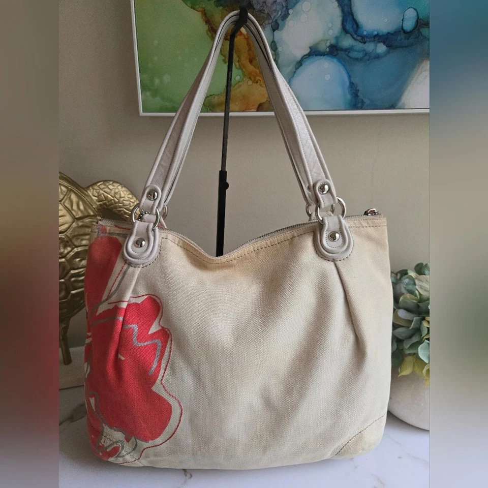 Bolso de Mano Coleccionable Coach Poppy Lentejuelas Vintage Usado en Excelente Condición Foto 3 de 4