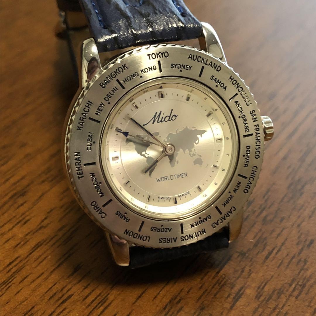 Mido World Timer 5200 Silver Dial 38.5mm Men's Watch | eBay