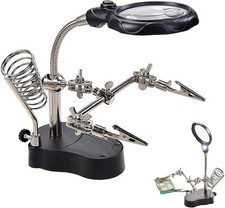 3.5X12X Helping Hands Soldering Station with LED Light Alligator Clips - Ma...