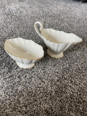 Lenox Symphony Creamer & Sugar Bowl| Ivory Bone China Gold Trim| USA