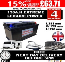 12V 130AH 130 AH Leisure Battery DEEP CYCLE for Motorhome / Caravan / Campervan£