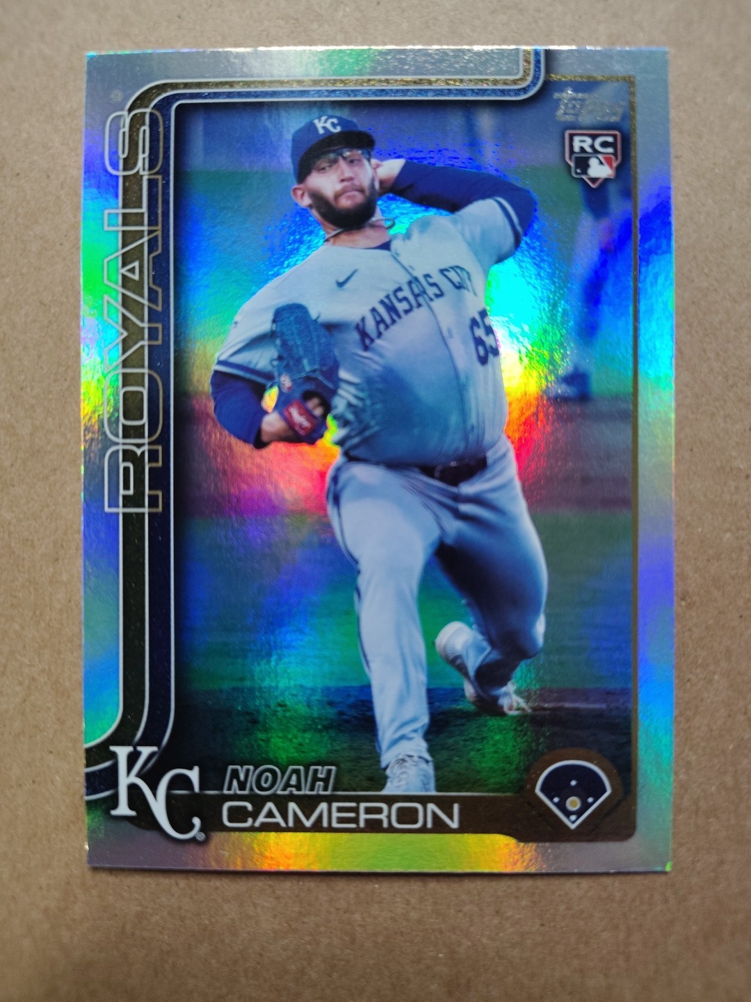 2025 Topps Update Series Noah Cameron #US65 Rainbow Foil (RC) Royals