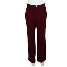 Vintage Sears Corduroy Pants Flat Front Pockets Merlot Red Lined Women's 14