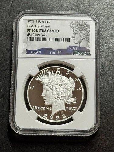 2023 S Peace Silver Dollar Proof NGC PF70 Ultra Cameo FDOI First Day Coin (1388)
