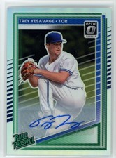 Trey Yesavage 2025 Donruss Optic Auto Rated Prospect Holo #163 Blue Jays Rookie