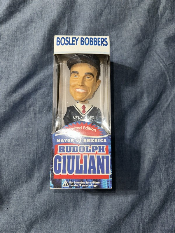 Bosley Bobbers Rudy Giuliani NYC Mayor of America Bobble Head w/ Box Yankees