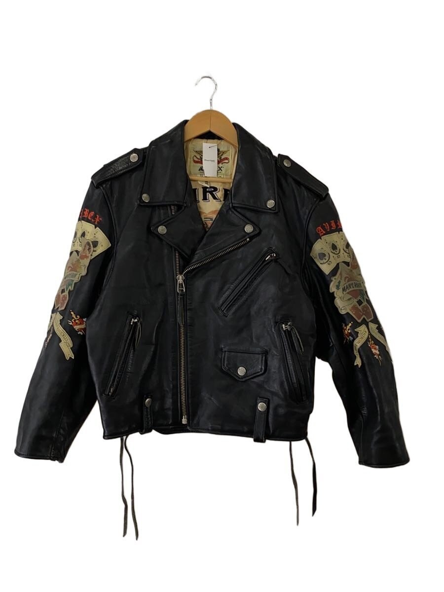 Avirex Double Riders Jacket/M/Leather/Blk/Plain/9056 3480