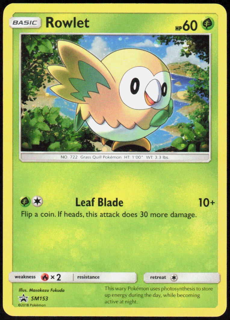 Rowlet SM153 Holofoil Promo SM Promos LP Pokemon