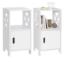 Bedside Tables Set of 2 Nightstand White Modern UK