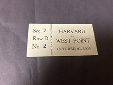 original 1905 HARVARD v ARMY WEST POINT college football game TICKET STUB