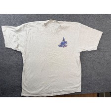 Vintage Imperial Beach Club T Shirt XL Gray Graphic Tee 90s USA Made Stains