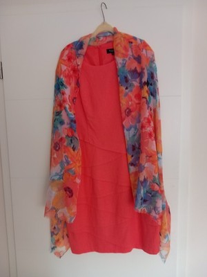 Damenkleid Etuikleid von Bexleys Gr. 44 Midi mit Schal , Top Zustand