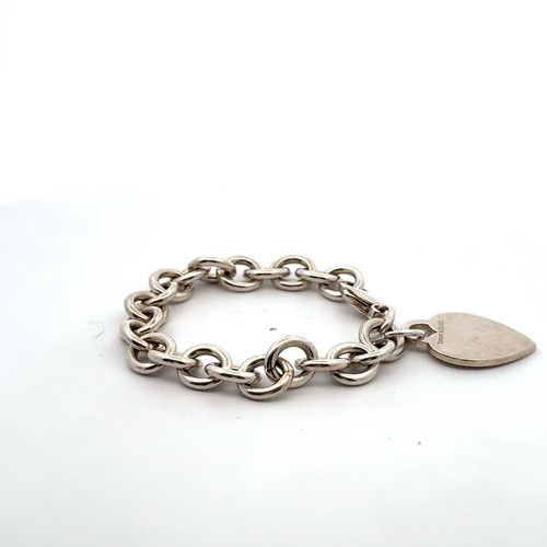 TIFFANY & CO. STERLING 925 HEART TAG CHARM BRACELET - 6.75” - Picture 4 of 8