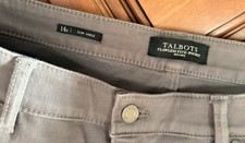 Talbots Gray Slim Ankle Pants, Petites 14P, Button Closure, Pockets