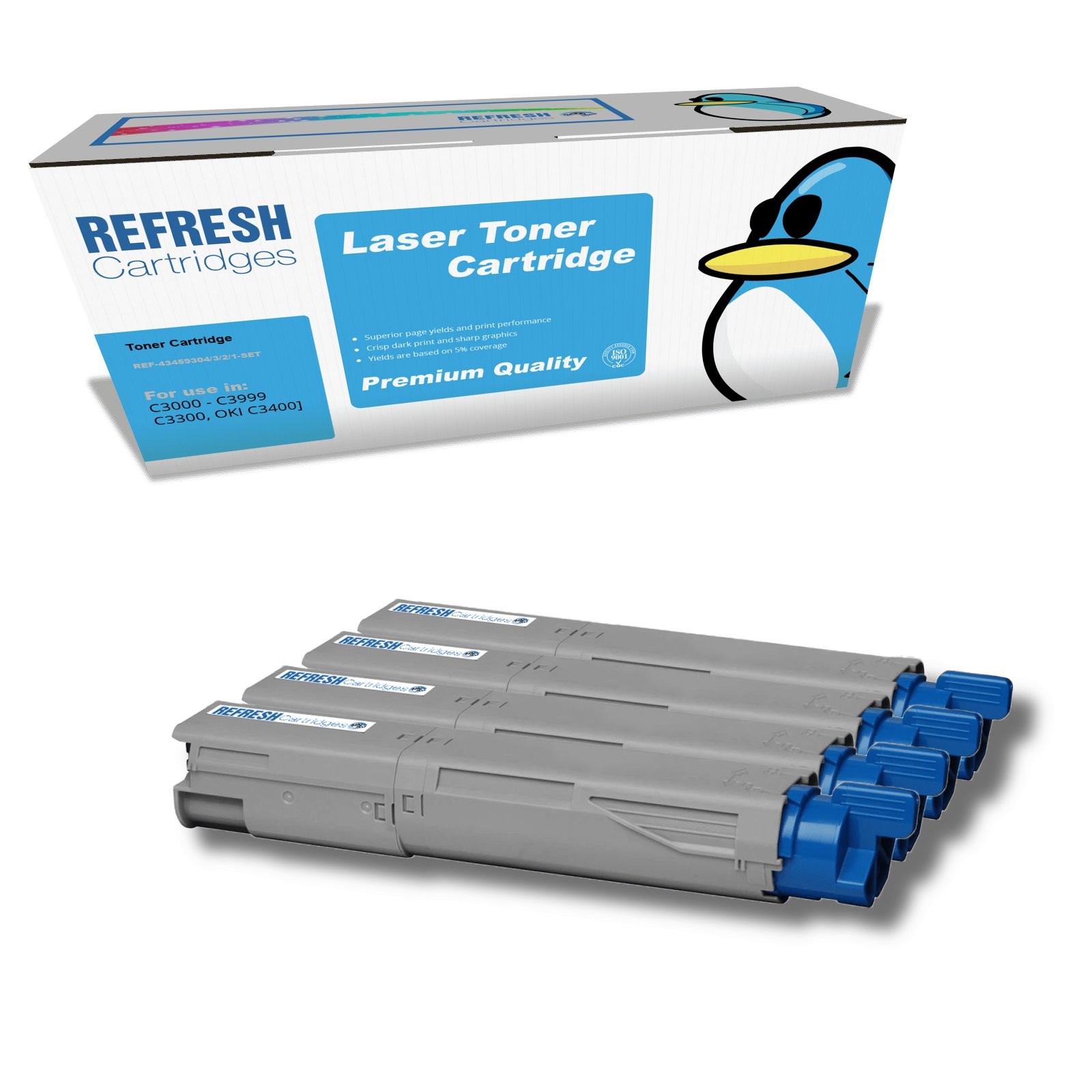 Refresh Cartridges Value Pack 43459304 Toner Compatible With OKI Printers