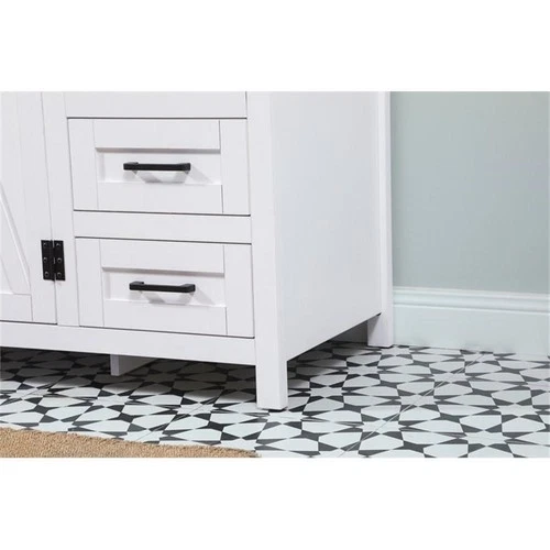 Elegant Decor Grant 42" Aluminum MDF Single Bathroom Vanity in White - Picture 5 of 8