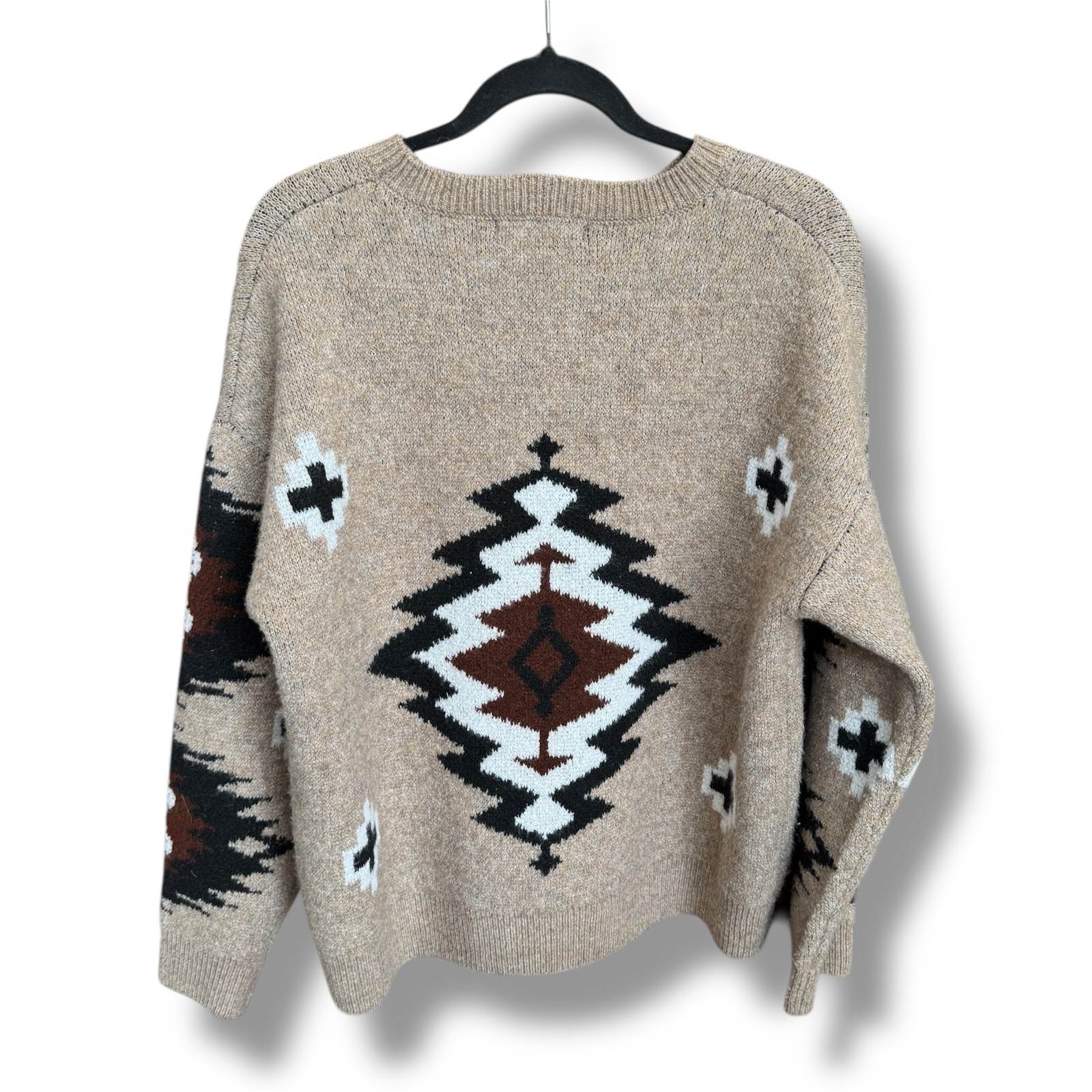 Wester Aztec Print Pullover Sweater Lavender Trib… - image 2