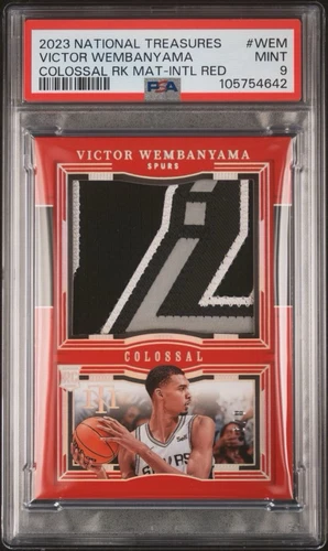 2023 NATIONAL TREASURES Victor Wembanyama RC Colossal Red /8 PSA 9 Pop 1 0^-PMJS