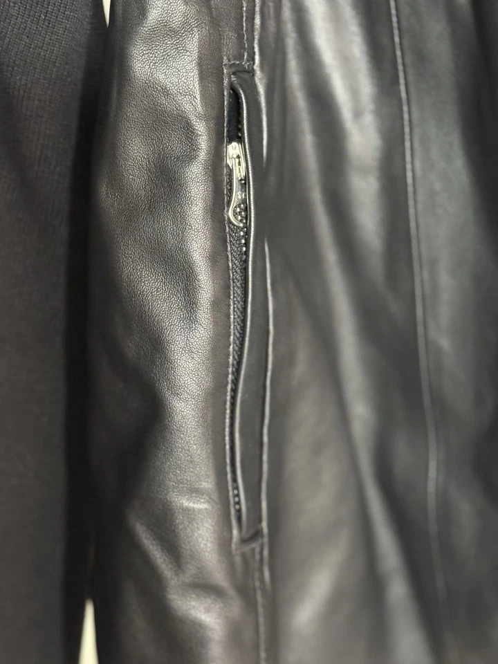 Chaqueta de cuero halógena para mujer negra talla grande Foto 4 de 4