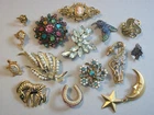 Lot of Vintage Brooches Costume Jewelry Rhinestones Coro Monet Avon Animals