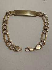 10K Gold Solid Men's ID Bracelet Two Tone ,Link 8.5   14.4g MSRP  1950