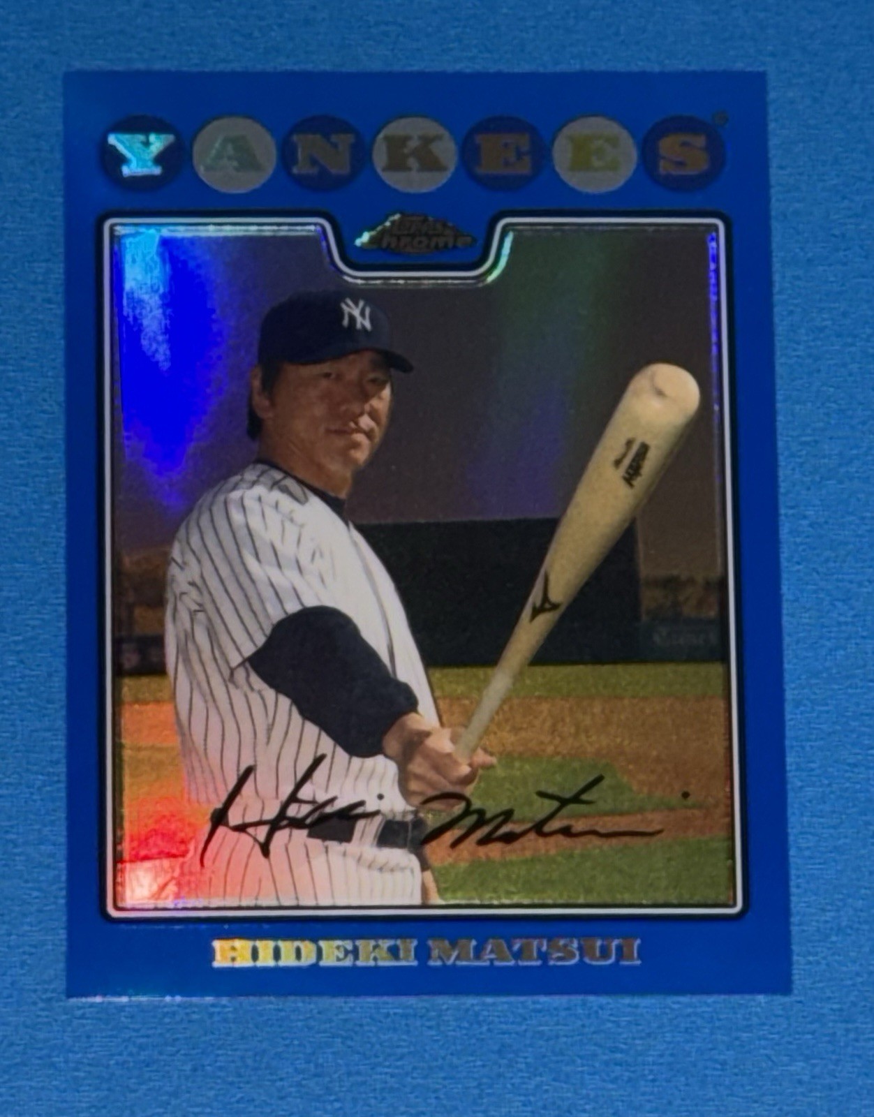 2008 Topps Chrome Blue Refractor Hideki Matsui #118 New York Yankees