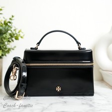 Tory Burch Emerson Smooth Leather Vanity Bag Crossbody in Black NWT