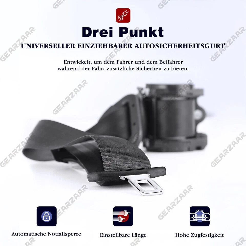 2 x 3 point seat belt lap belt automatic belt belt whip TÜV E test - Image 4 of 4