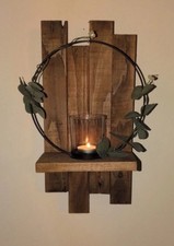 Rustic Solid Reclaimed Wood Small Display Shelf Handcrafted Floating Shelf